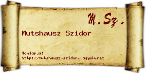 Mutshausz Szidor névjegykártya